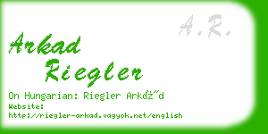arkad riegler business card